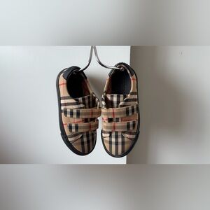 Burberry Kids Checkered Sneakers - Beige and Black